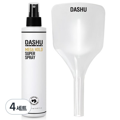 다슈 포 맨 프리미엄 메가 홀드 슈퍼 헤어스프레이 250ml + 씨쓰루 페이스 커버 투명, 4세트