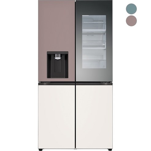 [색상선택형] LG전자 디오스 오브제컬렉션 얼음정수기냉장고 W824GKB472 글라스 방문설치, 오브제컬렉션 클레이핑크 + 베이지, W824GKB472S