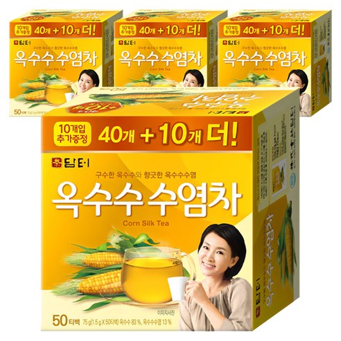 담터 옥수수 수염차, 1.5g, 50개입, 4개
