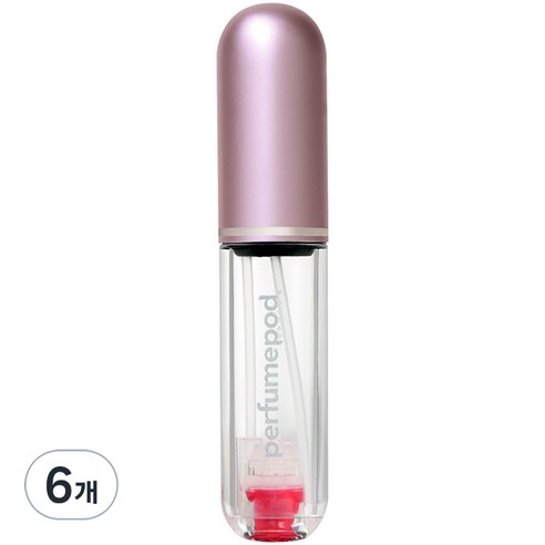 트라발로 퍼퓸팟 퓨어 펌핑식 충전 휴대용 향수공병 5ml, 6개, 핑크