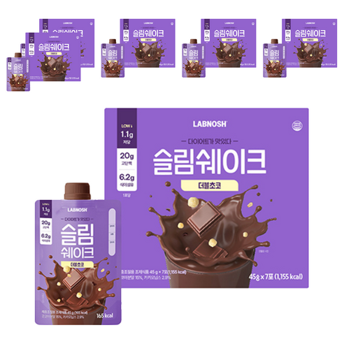 랩노쉬 슬림쉐이크 더블초코, 45g, 42개