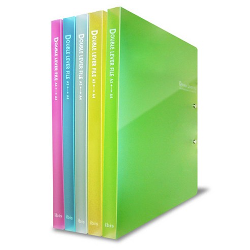 아이비스 3000 더블 레버 화일SP, 화이트, 옐로, 그린, 핑크, 블루, 1세트