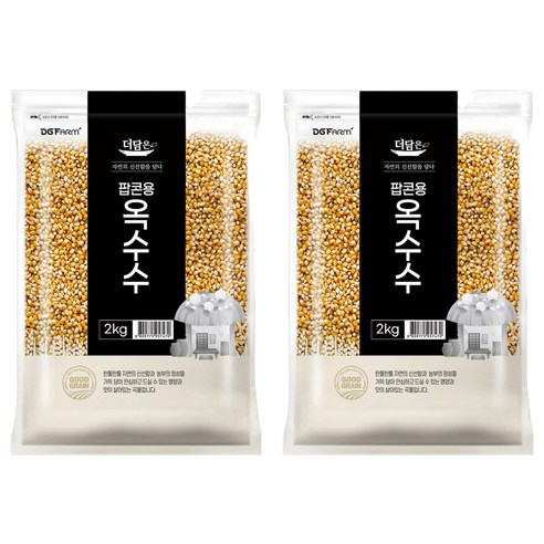 더담은 팝콘용 옥수수, 2kg, 2개