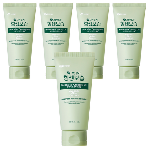 그린핑거 힘센보습 인텐시브 크리미 오일 유아 크림, 180ml, 5개