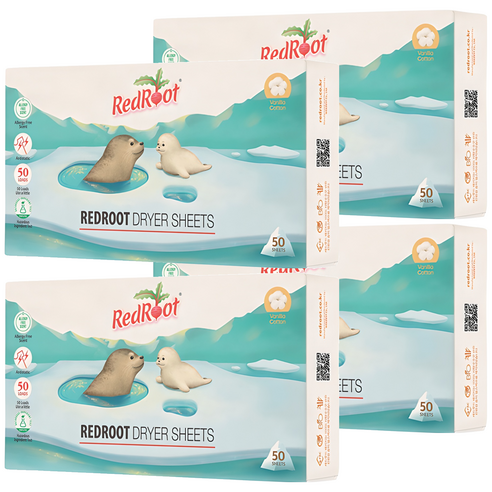 레드루트 건조기 시트 섬유유연제 바닐라코튼향 본품, 50매, 4개