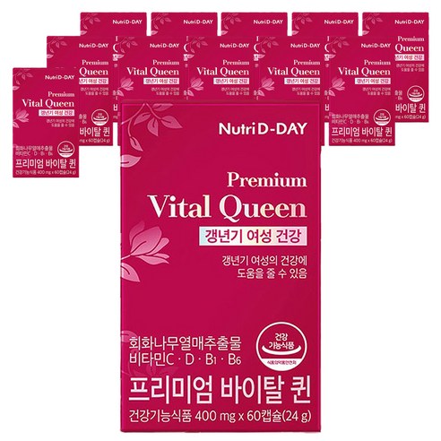 뉴트리디데이 프리미엄 바이탈 퀸 갱년기 영양제 24g, 60정, 12개