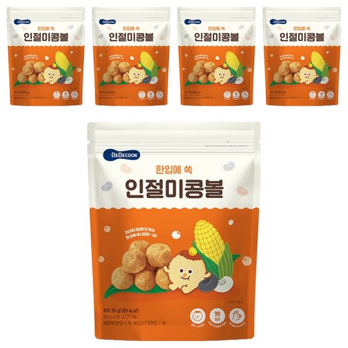 베베쿡 한입에 쏙 인절미 콩볼, 인절미맛, 25g, 5개