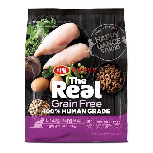하림펫푸드 더리얼 캣 그레인프리 크런치 닭고기 시니어 건식사료, 닭, 1kg, 1개