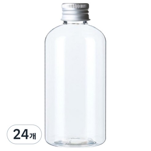 병도매닷컴 DTB250 투명 음료용기 알루미늄 실버캡, 250ml, 24개