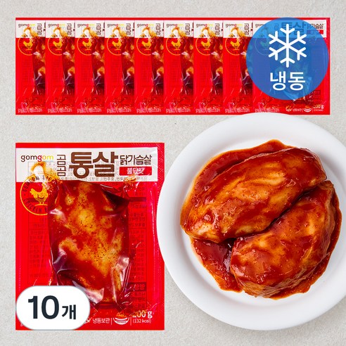 곰곰 통살 닭가슴살 불닭맛 (냉동), 100g, 10개