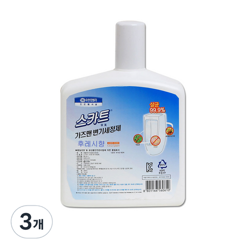 크리넥스 스카트 가즈맨 변기세정제 후레시향, 295ml, 3개