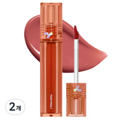 토니모리 퍼펙트 립스 쇼킹 립틴트, N08 로즈 쇼킹, 4g, 2개