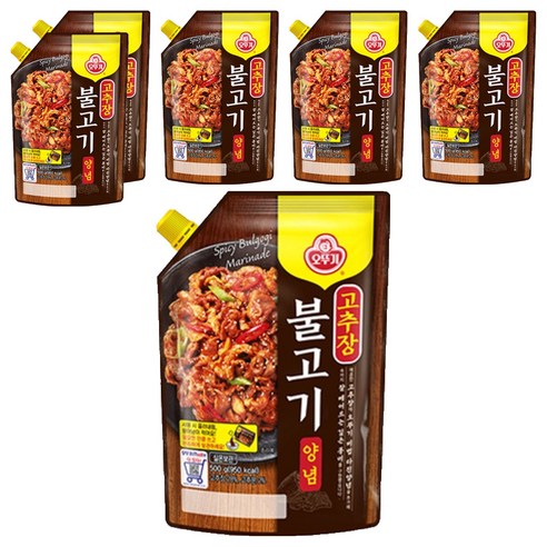 오뚜기 고추장 불고기 양념 스파우트팩, 6개, 500g