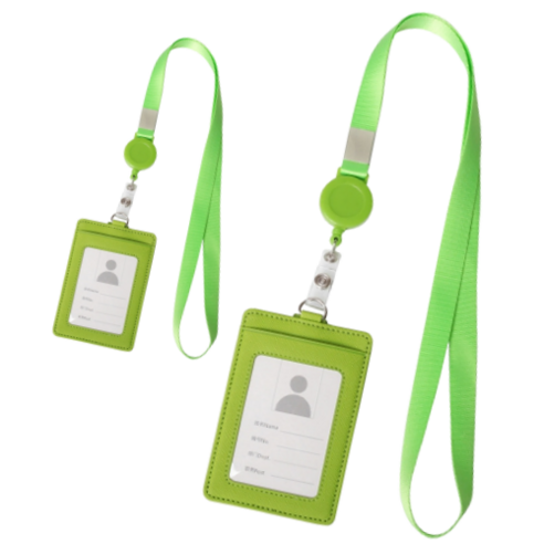 아베른 교통카드 릴 네임텍 출입증 목걸이, 그린, 2개