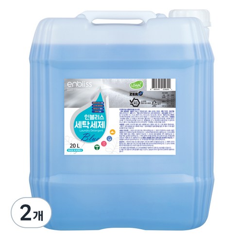 인블리스 블루 세탁세제 꽃향 본품, 20L, 2개