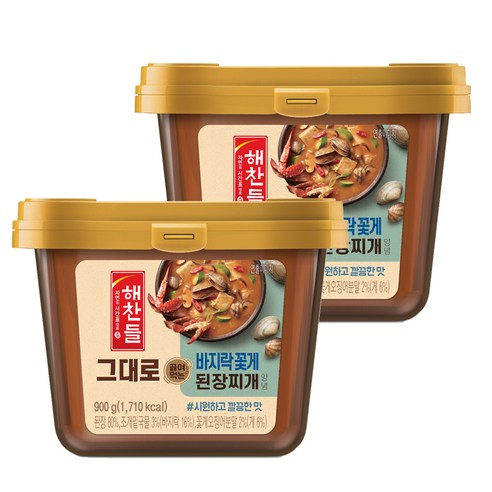 해찬들 그대로 끓여먹는 바지락 꽃게 된장찌개 양념, 900g, 2개