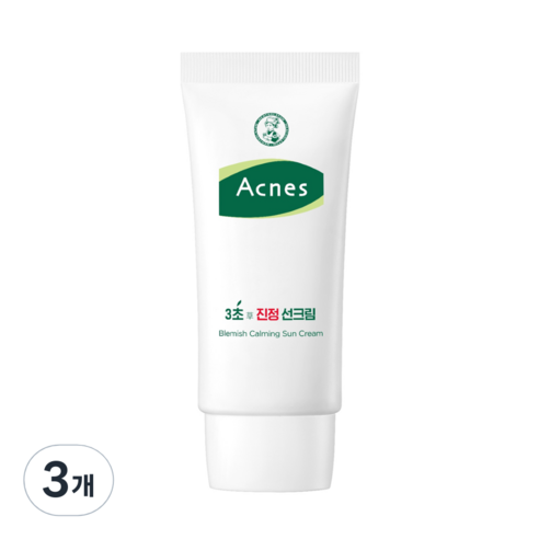 아크네스 3초 진정 선크림 SPF 50+ PA++++, 3개, 50ml