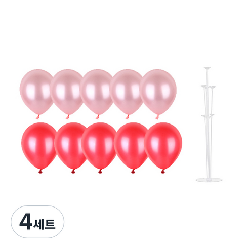 파티쇼 풍선꽂이장식세트 70cm, 핑크파티, 4세트