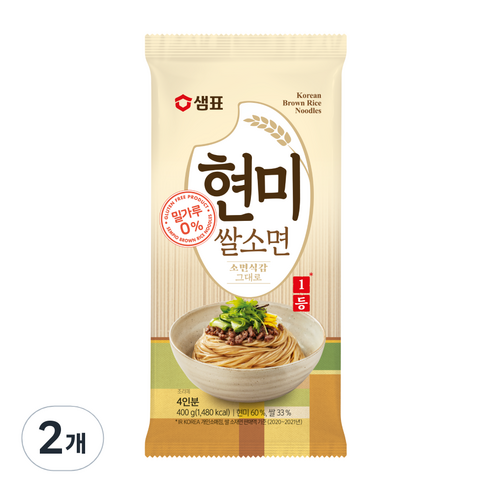 샘표 현미 쌀소면, 400g, 2개