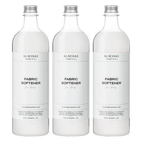 클라리케 스노우플레이크 유아 섬유유연제, 3개, 970ml