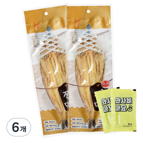 해맑은푸드 빠삭 찐먹태, 55g, 6개