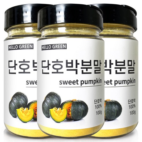 헬로우그린 국내산 단호박 분말 통, 3개, 100g