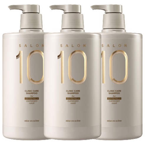 미쟝센 살롱 10 단백질 샴푸 극손상모발용, 990ml, 3개