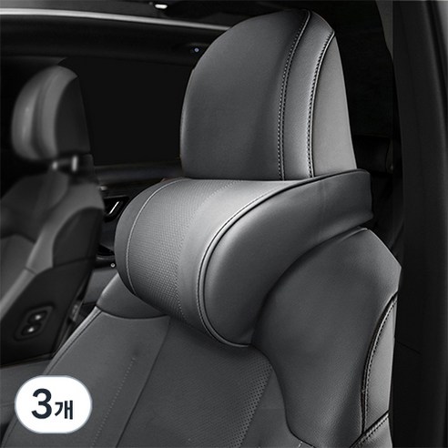 지엠지모터스 리얼넥 차량용 목쿠션, 블랙, 3개