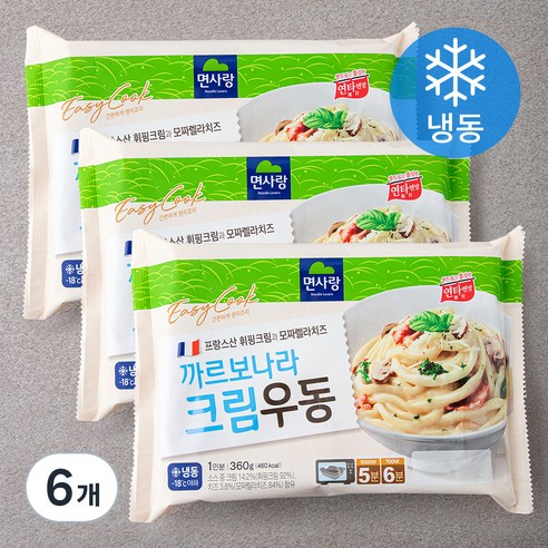 면사랑 까르보나라 크림우동 (냉동), 360g, 6개