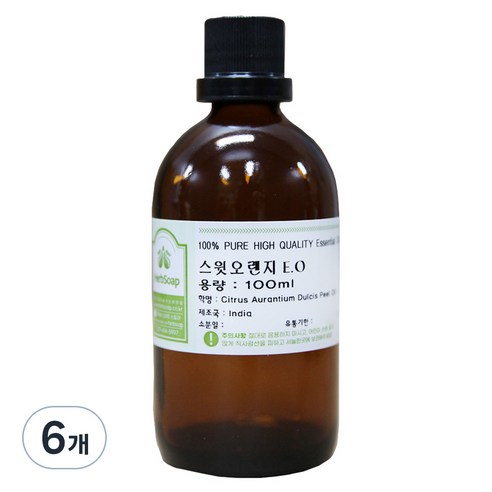 허브솝 스윗오렌지 에센셜 오일 100ml, 6개