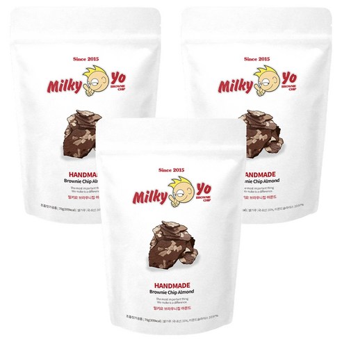 밀키요 브라우니칩 아몬드, 70g, 3개