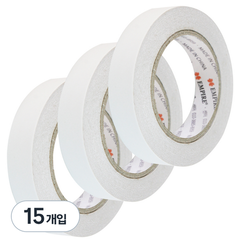 엠파이어 양면테이프 24mm x 30m, 화이트 반투명, 15개