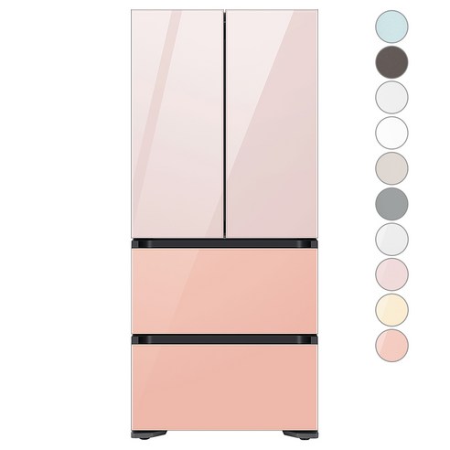 [색상선택형] 삼성전자 비스포크 김치플러스 490L 4도어 김치냉장고 방문설치, 글램 피치