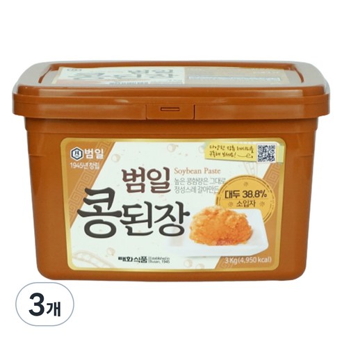 범일 콩된장 소입자, 3kg, 3개