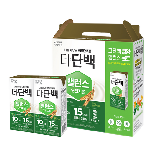 빙그레 더단백 밸런스 오리지널, 190ml, 16개
