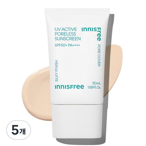 이니스프리 뉴 유브이 액티브 포어리스 선스크린 SPF50+ PA++++, 50ml, 5개