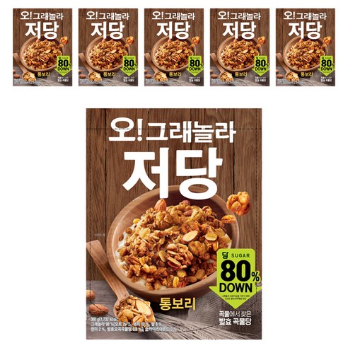 마켓오네이처 오 그래놀라 맛있는 저당 시리얼, 360g, 6개