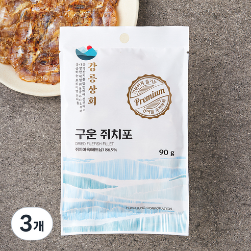 강릉상회 구운 쥐치포, 3개, 90g