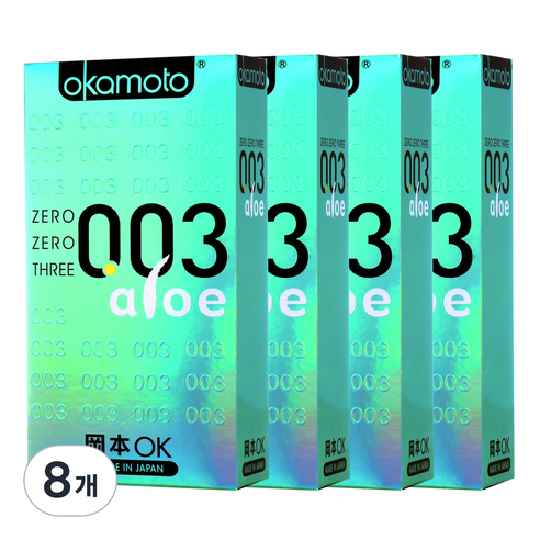 오카모토 0.03 알로에 일반형 콘돔, 10개입, 8개