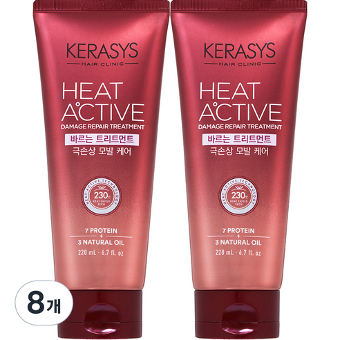 케라시스 히트 액티브 극손상 헤어 바르는 트리트먼트, 220ml, 8개