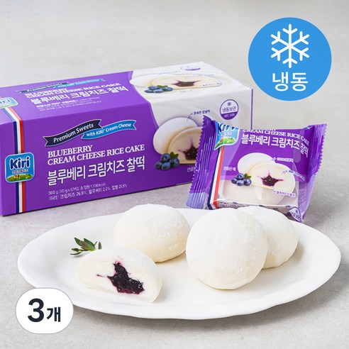 끼리 블루베리 크림치즈 찰떡 (냉동), 60g, 6개입, 3개