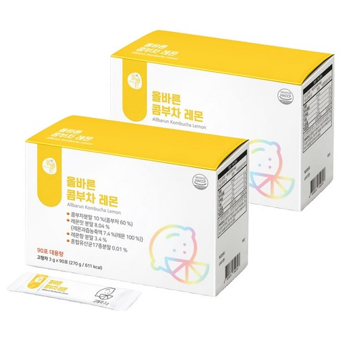 올바른건강식품 콤부차 레몬, 3g, 90개입, 2개