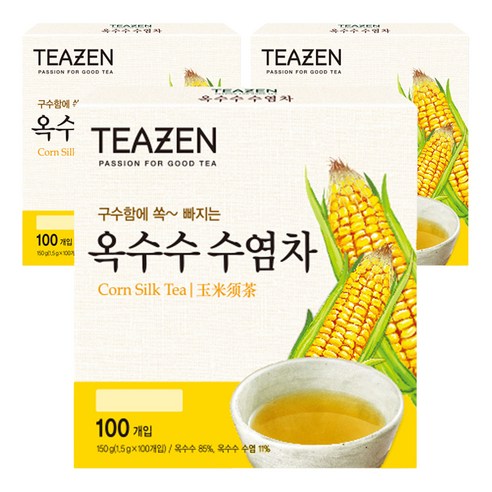 티젠 구수한 맛에 쏙빠지는 옥수수수염차, 1.5g, 100개입, 3개