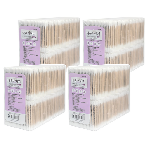 나무이야기 더 착한나무 순면 미용면봉, 100개입, 80개