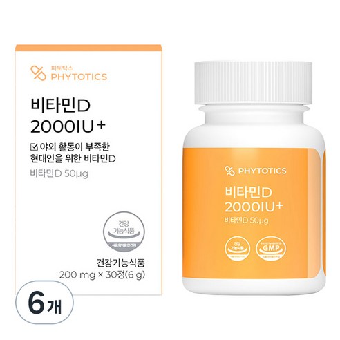 피토틱스 비타민D 2000IU+ 6g, 30정, 6개