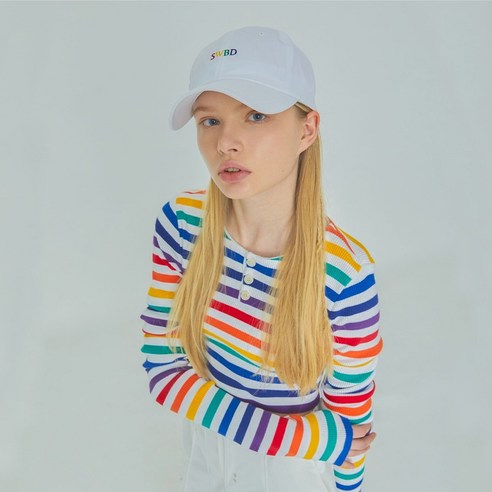 소윙바운더리스 여성용 RAINBOW CROP 니트