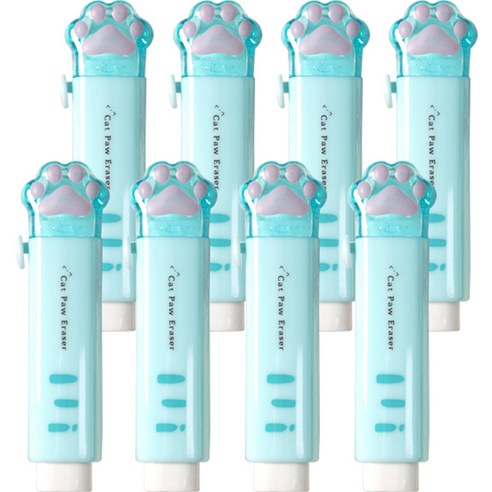 투영디자인 냥이 슬라이드 지우개, 블루, 8개