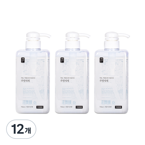 생활공작소 주방세제 석류식초향, 750ml, 12개