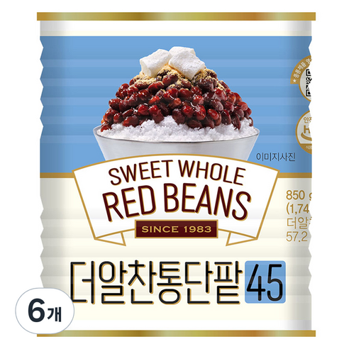 화과방 대두식품 더알찬통단팥45, 850g, 6개