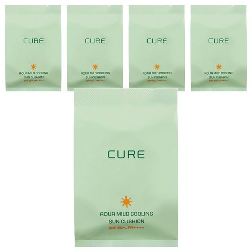 김정문알로에 라 센스 로에 큐어 아쿠아 마일드 쿨링 선쿠션 SPF50+ PA++++ 리필용, 25g, 5개